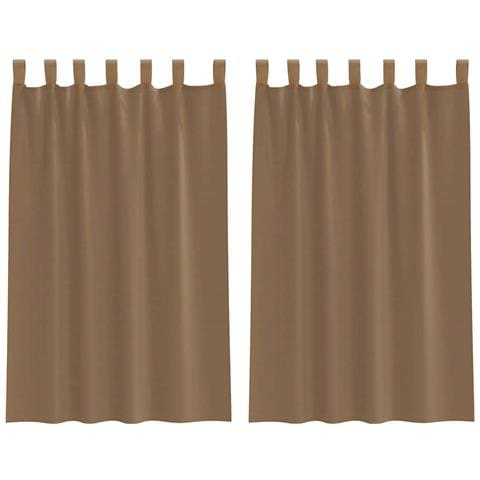 Tende in Voile con Passanti 2 pz Marrone Chiaro 140x175 cm - Foto 1
