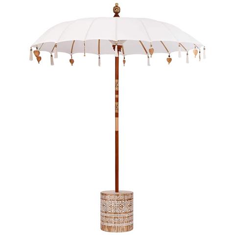 Parasol Balinese 260 Crema 180-190 cm Cotone e legno massello - Foto 1