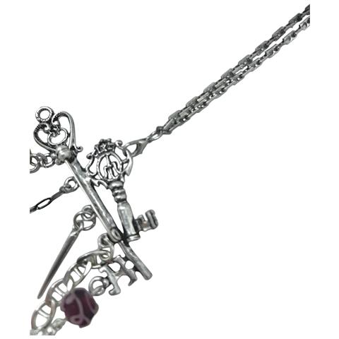 Collana Lunga Key Club Con Ciondolo Charm In Argento Placcato 10µ - Foto 6