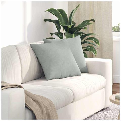 Cuscini da Divano 2 pcs Grigio chiaro 45 x 45 cm - Foto 2