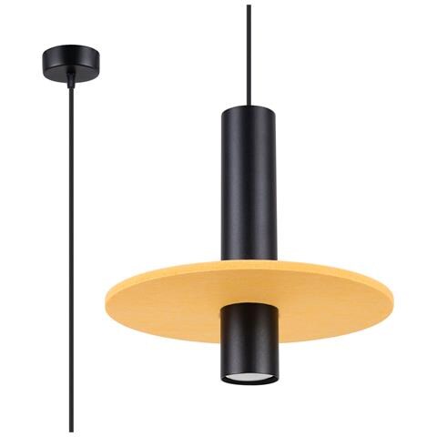Lampada A Sospensione Pelta 1 Nero /giallo Sl. 1883 - Moderno Lampada A Sospensione Giallo /nero 126x30x30 Cm - Foto 1