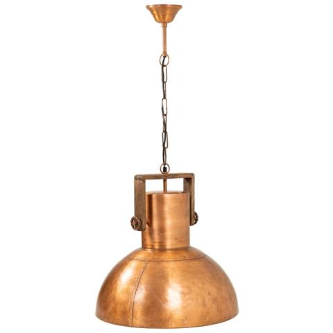 Lampada Da Soffitto In Metallo Ramato, 30x30x50h Cm - Foto 1
