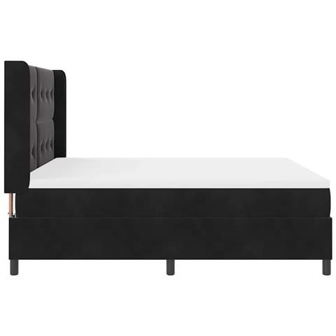 Letto a molle con materasso con led Nero 180 x 200 cm Velluto - Foto 9