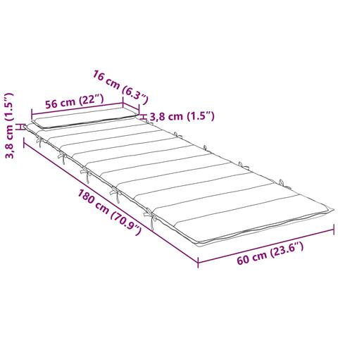 Cuscino per Lounger Sole Rosa 178 x 60 x 4 cm Tessuto Oxford - Foto 8