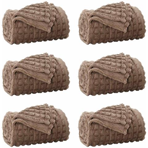 Coperte da Pile 6 pcs Cammello 270 x 240 cm Panno - Foto 1