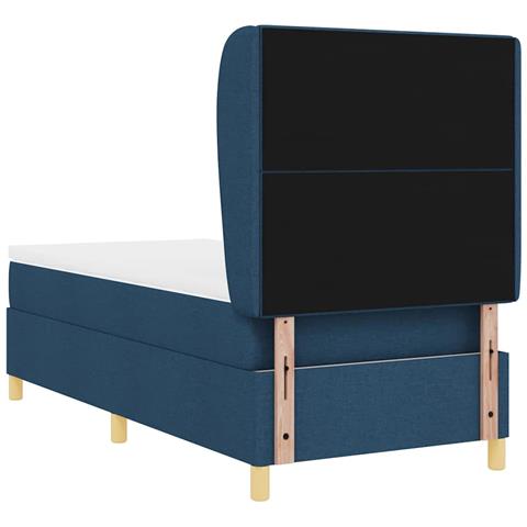 Letto con molle e materasso Grigio Scuro 90x190 cm Tessuto Blu - Foto 9