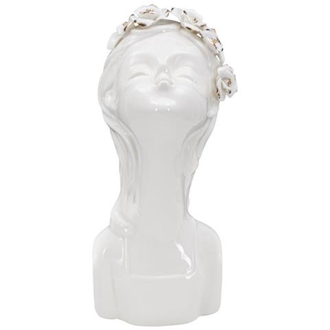 Vaso Young Lady Roses In Porcellana Bianca Con Rose E Oro - Foto 1