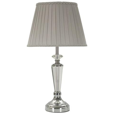 Lampada Da Tavolo Silvery Con Base In Cristallo E Paralume In Tessuto - Foto 1