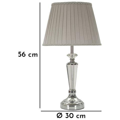 Lampada Da Tavolo Silvery Con Base In Cristallo E Paralume In Tessuto - Foto 7