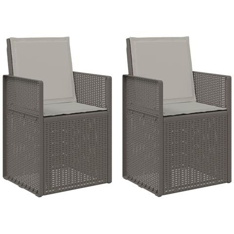 Sedie da pranzo da giardino 2 pcs Grigio Chiaro PP - Foto 1