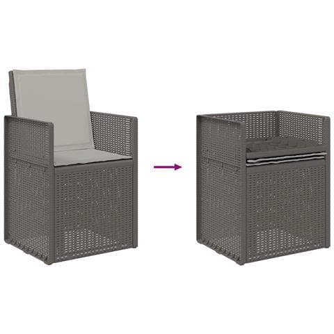 Sedie da pranzo da giardino 2 pcs Grigio Chiaro PP - Foto 9