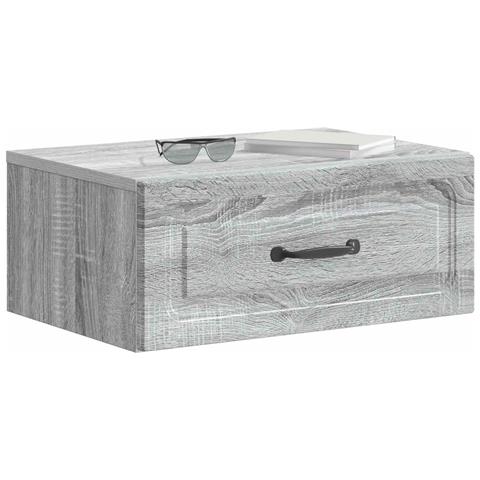 Mobiletto da notte a muro 2 pcs Grigio Sonoma 49 x 34,5 x 20 cm - Foto 2