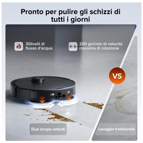 Qrevo 2 Pro Robot Aspirapolvere Lavapavimenti 25.000Pa, Nero | Panno Estensibile, Antigroviglio, Autopulizia Panno 75°C, Rimozione Automatica dei Panni, Evita Ostacoli,Nero - Foto 2