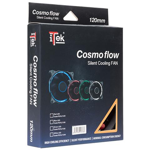 Ventola Per Case Cosmo Flow, 12cm, Led Bianco Circolare, 3+4pin, Silenziosa - Foto 2