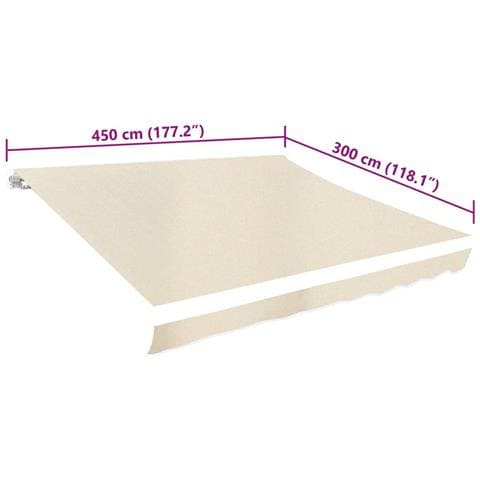 Tendone Parasole in Tela Crema 450x300 cm - Foto 2