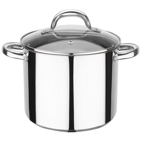 990.196 Pentola Con Coperchio In Vetro, 22 Centimetri, 6.8 Litri, Acciaio Inox Di Colore Argento, 36 X 23,5 X 19,5 Centimetri. - Foto 3
