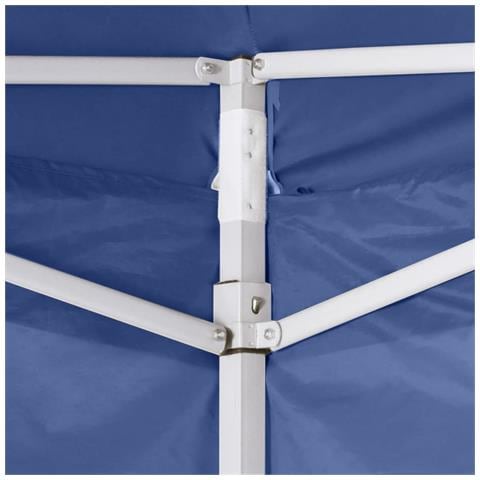 Gazebo Pieghevole Professionale 4 Pareti 2x2m Acciaio Blu - Foto 2