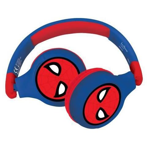 Spider-man Comode Cuffie Pieghevoli 2 In 1 Bluetooth E Cablate Per Bambini Con Limitazione Del Suono - - Foto 1