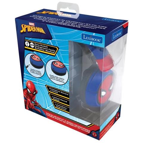 Spider-man Comode Cuffie Pieghevoli 2 In 1 Bluetooth E Cablate Per Bambini Con Limitazione Del Suono - - Foto 5