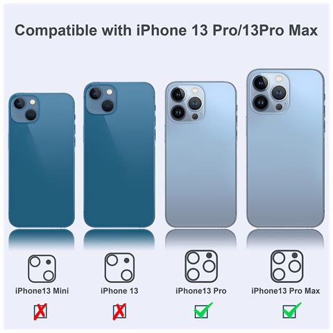 Protezioni Lente Per Iphone 13 Pro / 13 Pro Max Confezione Da 3 Trasparenti - Foto 12