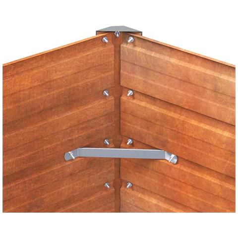 Letto Rialzato da Giardino Ruggine 100x100x45 cm Acciaio Corten - Foto 7