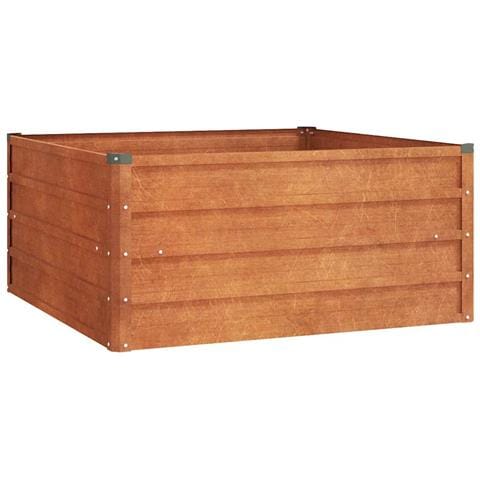 Letto Rialzato da Giardino Ruggine 100x100x45 cm Acciaio Corten - Foto 2