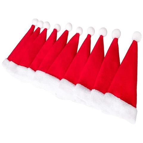 Decorazione Da Tavola Cappello Da Babbo Natale (6x12 Cm) Confezione Da 10 - Foto 1