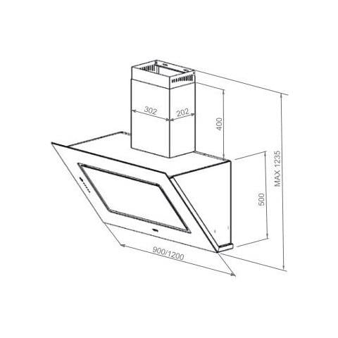 Cappa Violet a Parete da 90 cm Aspirante Colore Nero - Foto 2