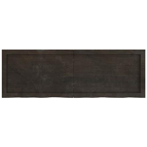 Ripiano Marrone Scuro 120x40x (2-4) cm Massello Rovere Trattato - Foto 2