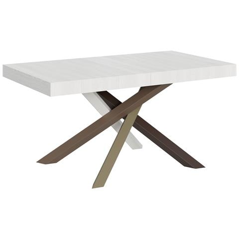 Tavolo Allungabile 90x160/264 Cm Volantis Telaio Gambe 4 Colori (c) - Bianco Frassino - Foto 5
