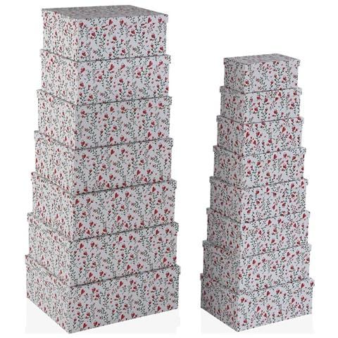 Set Di Scatole Per Sistemare Impilabili Cuori Cartone 15 Pezzi 35 X 16,5 X 43 Cm - Foto 1