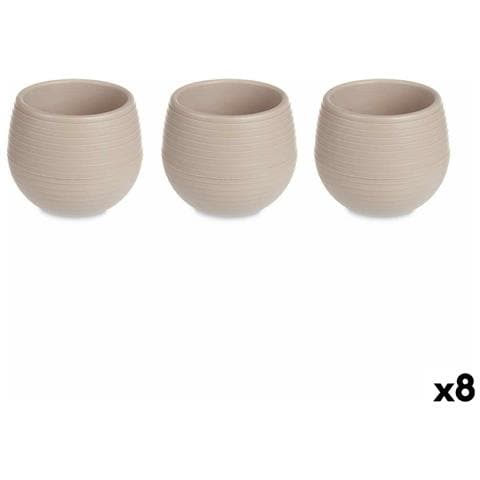 Set Di Vasi Taupé Plastica 8 X 8 X 7 Cm (8 Unità) - Foto 1
