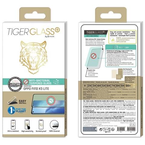 Salvadisplay In Vetro Temperato Per Oppo Find X3 Lite Antibatterico, Nero Transparente - Foto 2
