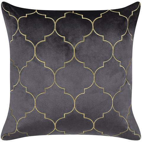Set Di 2 Cuscini Alyssum Velluto 45 X 45 Cm Grigio Trama Trellis - Foto 2