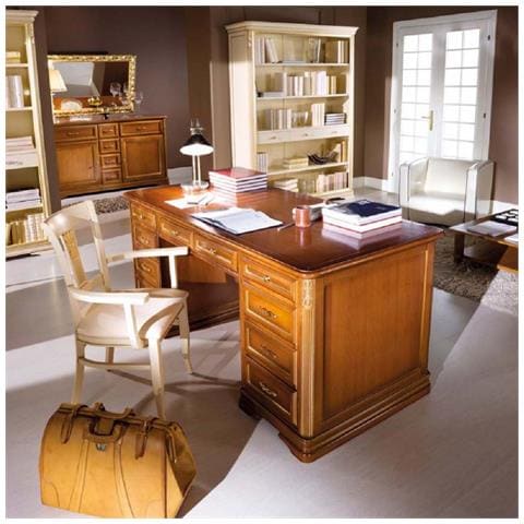 Cassetti Scrivania Noce Moderna Scrivania Classica 10 Cassetti In