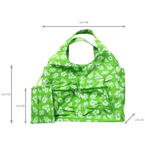 Borsa Mare Spiaggia Piscina Borsone Grande Tasca Portaoggetti Mod Malibu Borsa Verde - Foto 5