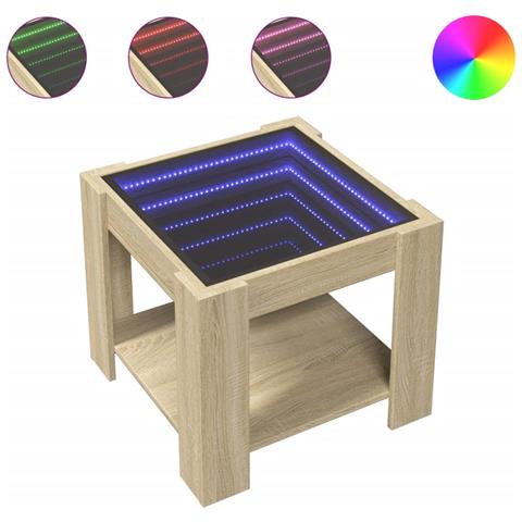 Tavolino Salotto Con Led Rovere Sonoma 53x53x45 Cm Multistrato - Foto 2