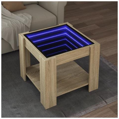 Tavolino Salotto Con Led Rovere Sonoma 53x53x45 Cm Multistrato - Foto 1