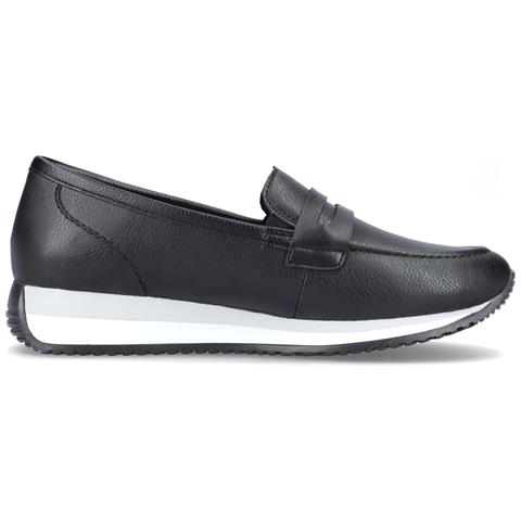 Black Casual Closed Loafers Mocassino Pelle Scarpe Donna Nero Eu 38, D0h04-00 - Foto 3