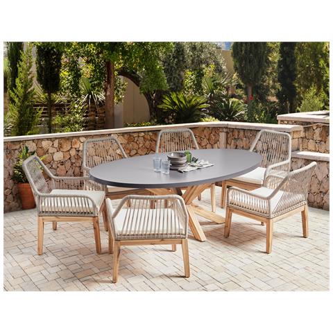 Set Da Pranzo Per 6 Persone Oristano Cemento Beige - Foto 1