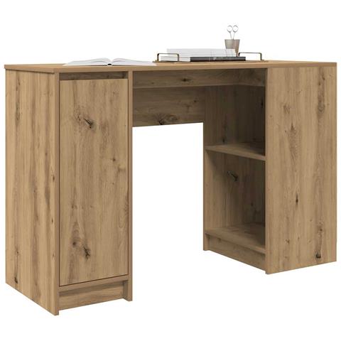 Scrivania Rovere Artigianale 120x42x76 cm in Legno Multistrato - Foto 9