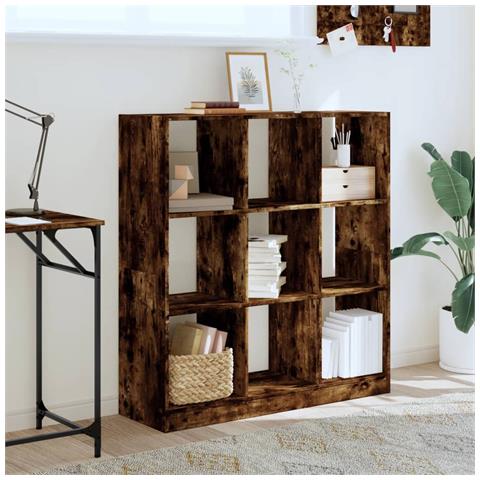 Libreria Rovere Fumo 102x32x108 Cm In Legno Multistrato - Foto 3