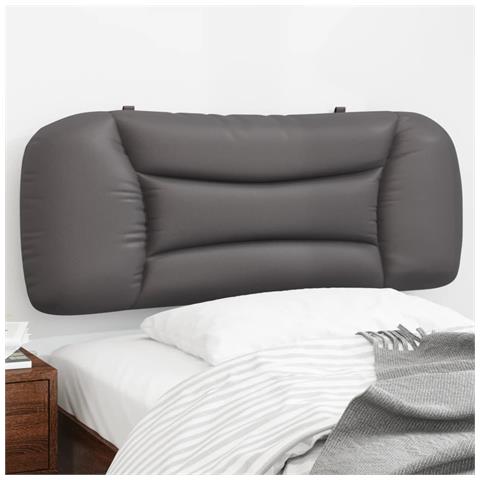 Cuscino Testiera Grigio 100 Cm In Similpelle - Foto 1