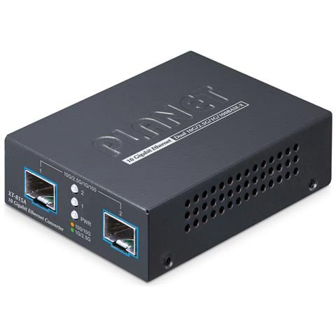 2-Port 10G / 2.5G / 1G / 100BASE-X convertitore multimediale di rete Nero - Foto 1