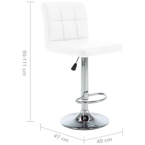 Lusso Casadino - Sgabelli Da Bar 2 Pz Bianchi In Similpelle - Foto 8