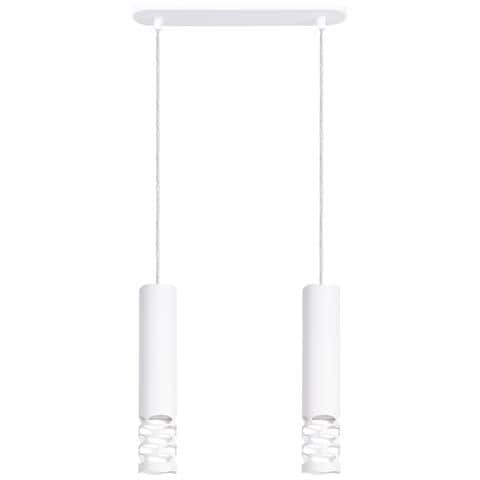 Sollux Lighting Lampada A Sospensione Liro 2 Bianco Sl.1692 - Moderno Lampada A Sospensione Bianco 125x33x6 Cm - Foto 1