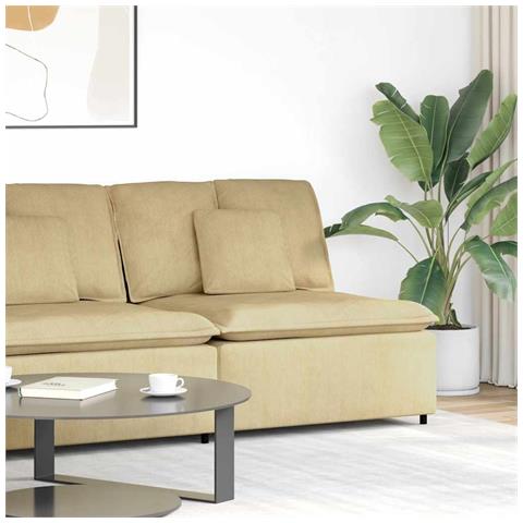 Modulo Centrale Divano Modulare con Cuscini Verde Grigio 100 cm - Foto 2