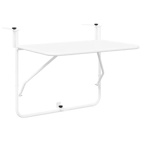 Tavolo da Balcone Pieghevole White 60x40 cm in Acciaio - Foto 1
