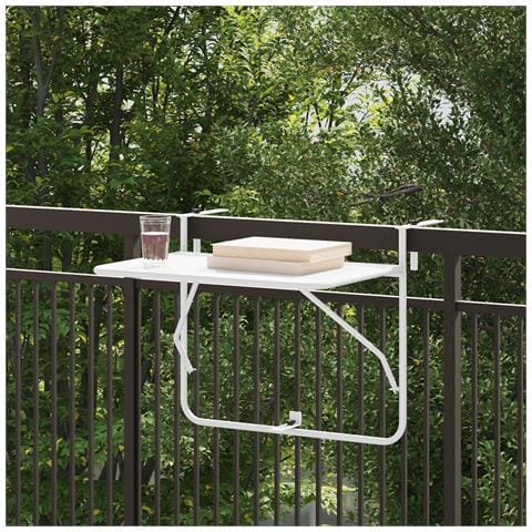 Tavolo da Balcone Pieghevole White 60x40 cm in Acciaio - Foto 2
