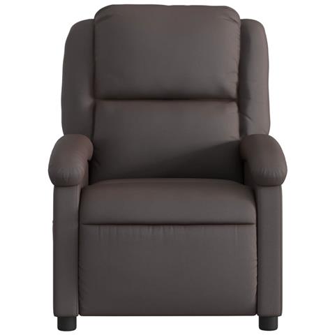 Poltrona Massaggi Reclinante Elettrica Marrone Scuro Vera Pelle - Foto 9